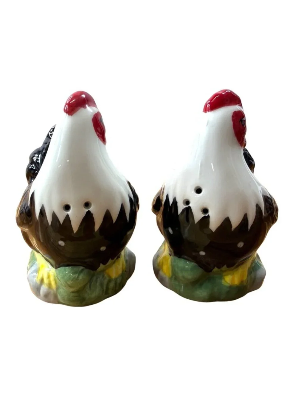Rooster & Chicken Salt Pepper Shakers American Atelier Farmhouse Country Chic